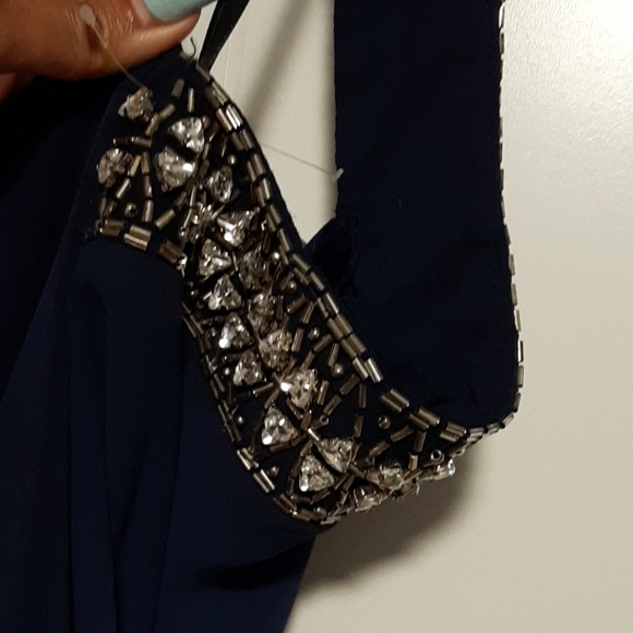 BNWT Tfnc London cache glamour maxi navy dress - Picture 12 of 14